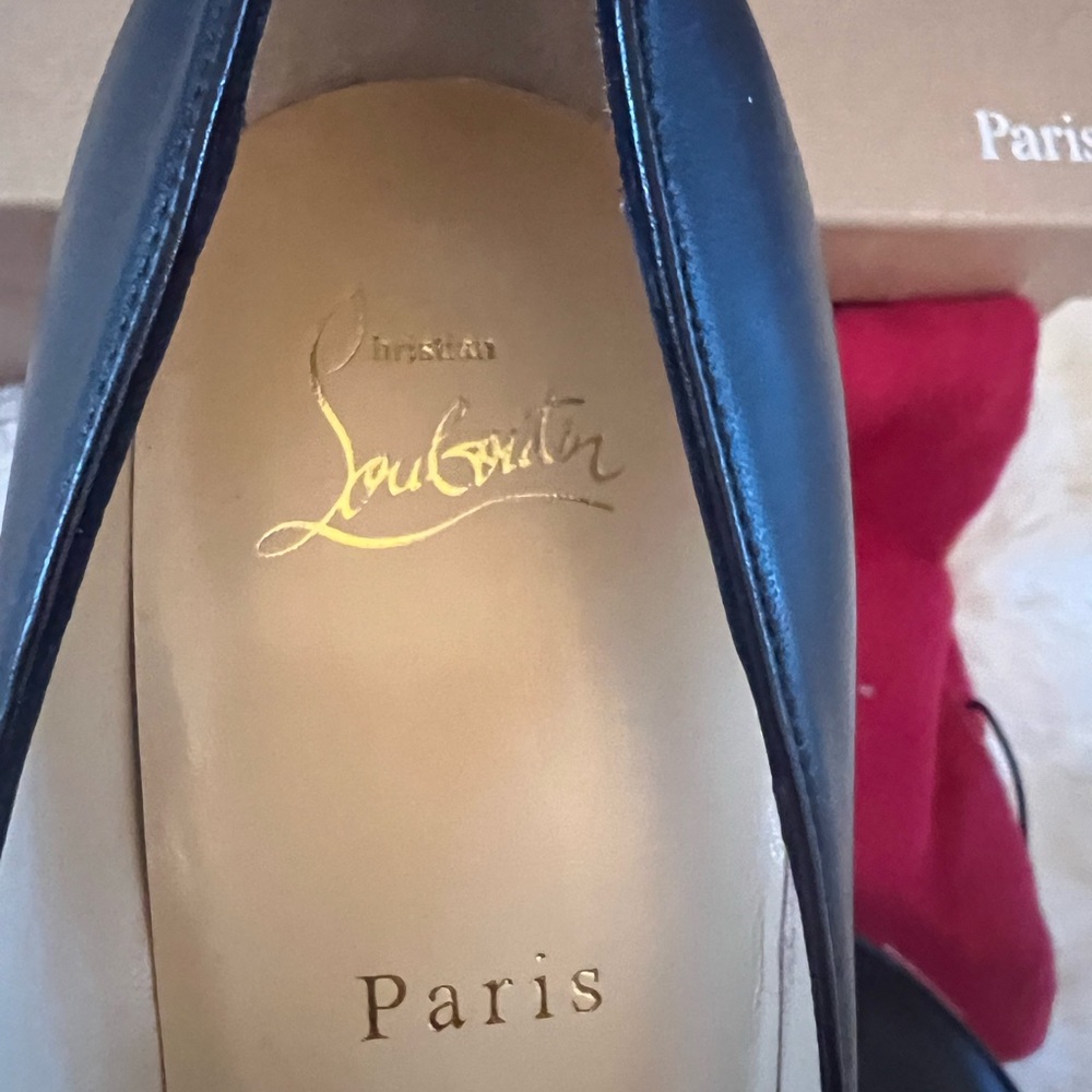 New Christian Louboutin Pigalle Nappa Leather Black Pumps 100mm Size EU 39 - Picture 7 of 8